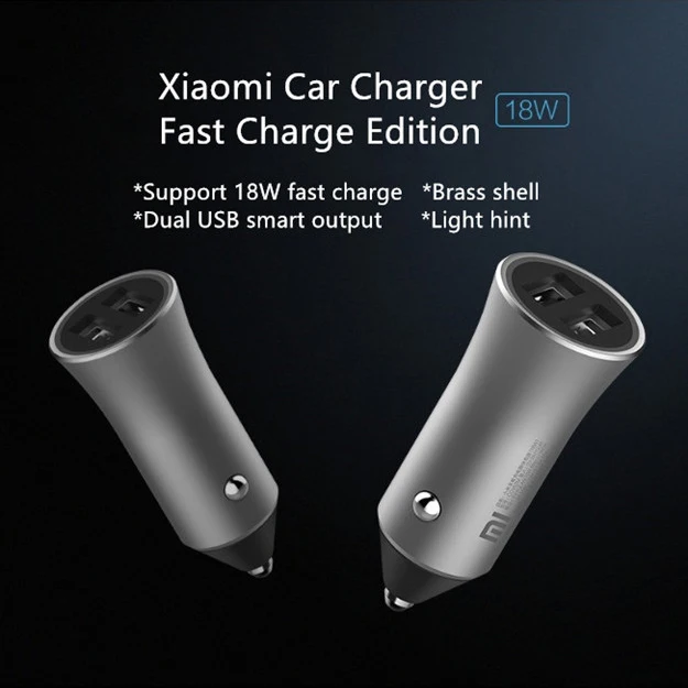 Автомобильное зарядное устройство xiaomi 100% оригинал с двумя usb-портами быстрая