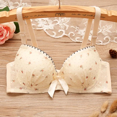 girls bras 7 Yasemeen, чашки три четверти, пуш-ап, бюстгальтеры в горошек, сексуальные бюстгальтеры с двойным кружевным бантом для молодых девушек, пуш-ап, милое нижнее белье для девочек-подростков - Цвет: girls bras 7