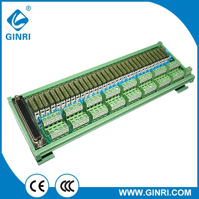 Гинри JR-D32PC-F/24VDC 32 канала электромагнитное реле Модуль высокой мощности клеммной колодки 37pin D-SUB разъем