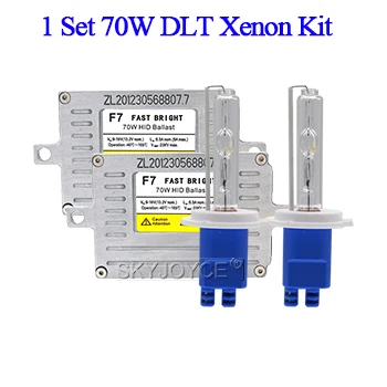 70W Car Headlight Xenon HID Kit 12V DLT F7 Fast Start HID Ballast 70W H7 H1 H11 H3 HB3 HB4 D2H Xenon Bulb Kit 3000K 4300K 6000K - Испускаемый цвет: 1 Set 70W Xenon Kit