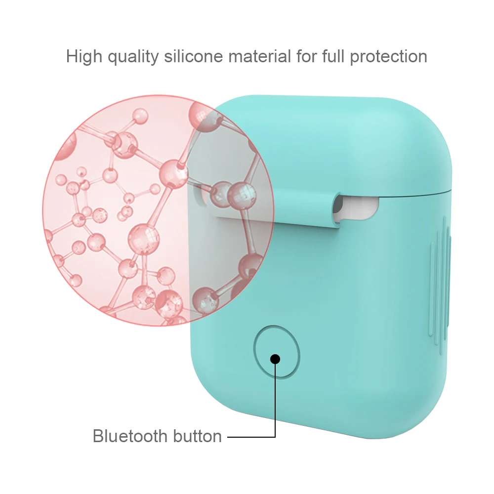 Мягкий силиконовый чехол для наушников AirPods с Bluetooth защитный Apple Air Pods зарядное