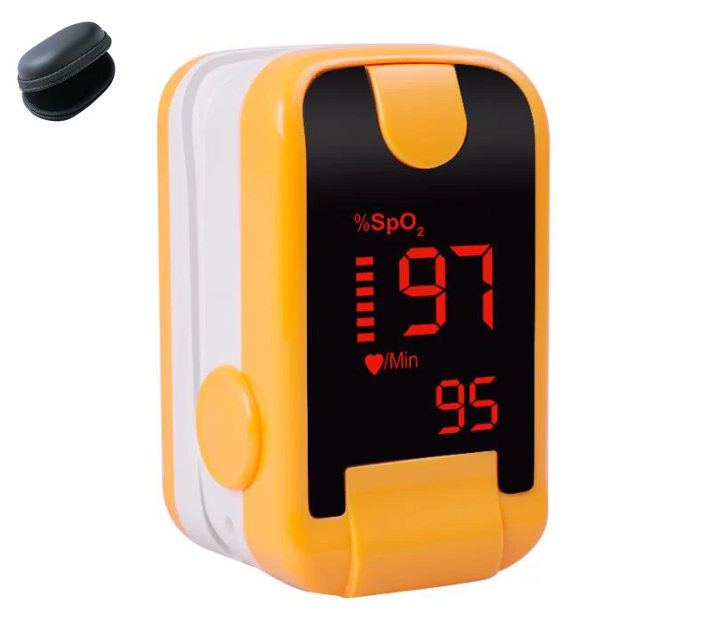 Orange-Case Oximetro De Dedo Finger Pulse Oximeter Blood Oxygen Saturometro SPO2 PR Oxymeter De Pulso Portable Saturator Pulsioximetro - Цвет: Orange-Case