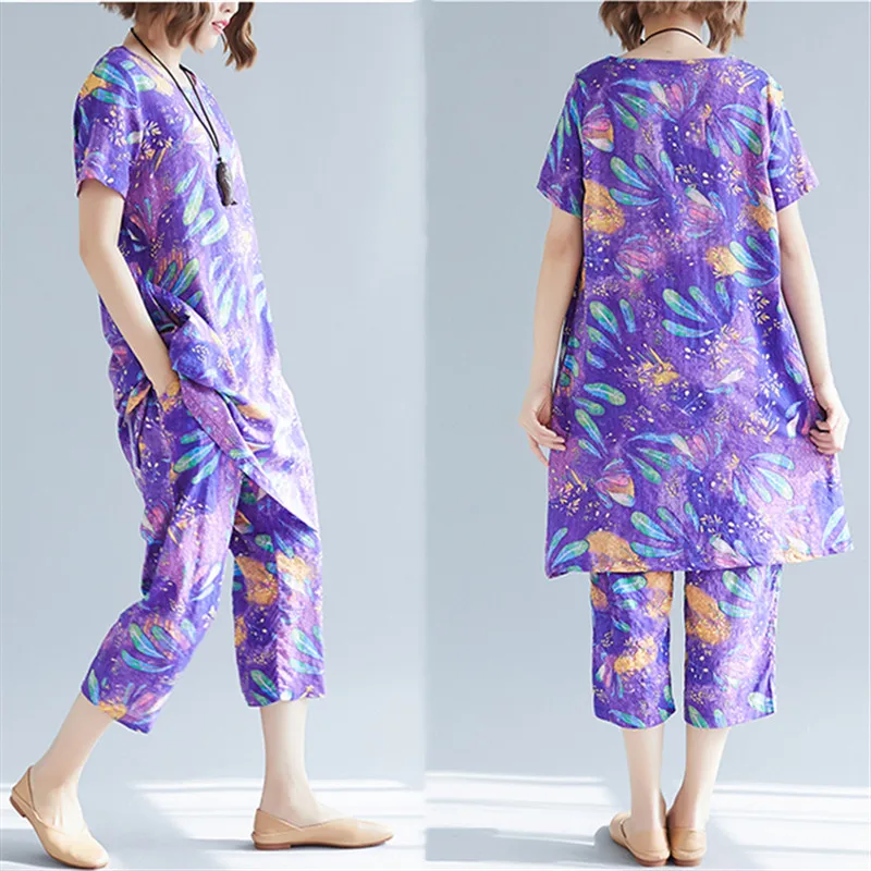 В винтажном стиле с цветочным принтом размера плюс 2 комплект из двух предметов