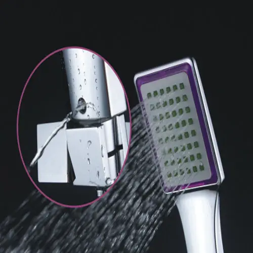 

Energy Saving Luxury High Pressure Handheld Shower Head, Chrome Finish Purple Design