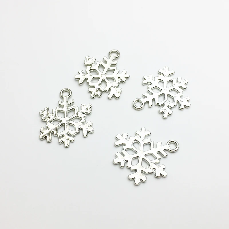 30 шт./лот Новое поступление серебряные подвески в форме снежинки 28*23 мм Подвески