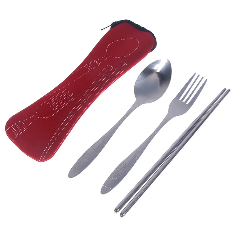 3 шт./компл. набор посуды из нержавеющей стали для пикника и походов портативная