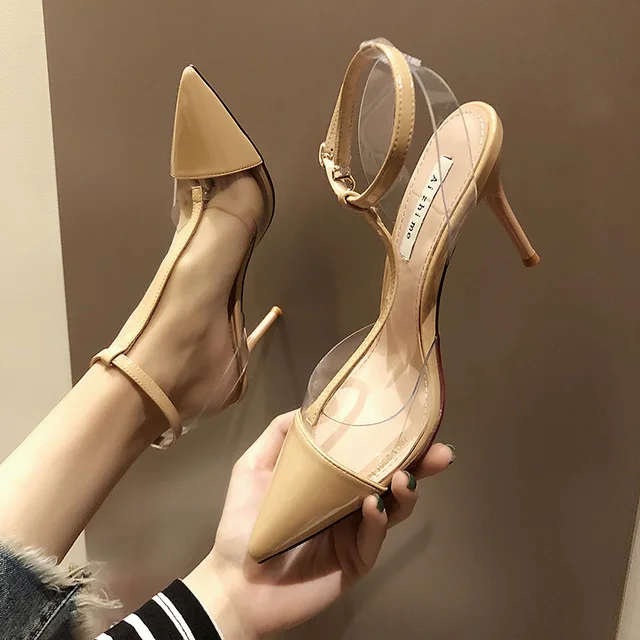 Новинка женские модные повседневные туфли с острым носком на высоком тонком