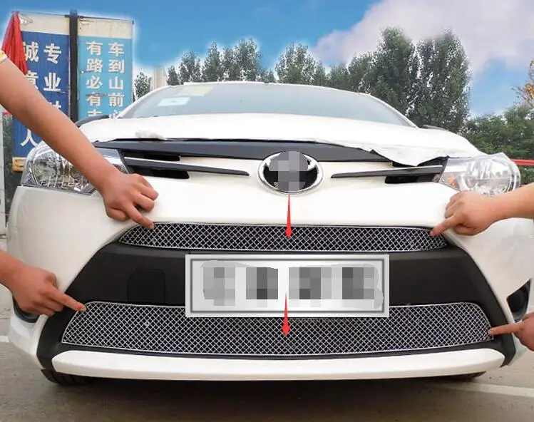 High quality Stainless steel modification car front grille racing grills grill cover for Vios 2014 2015 2016 2017 | Автомобили и