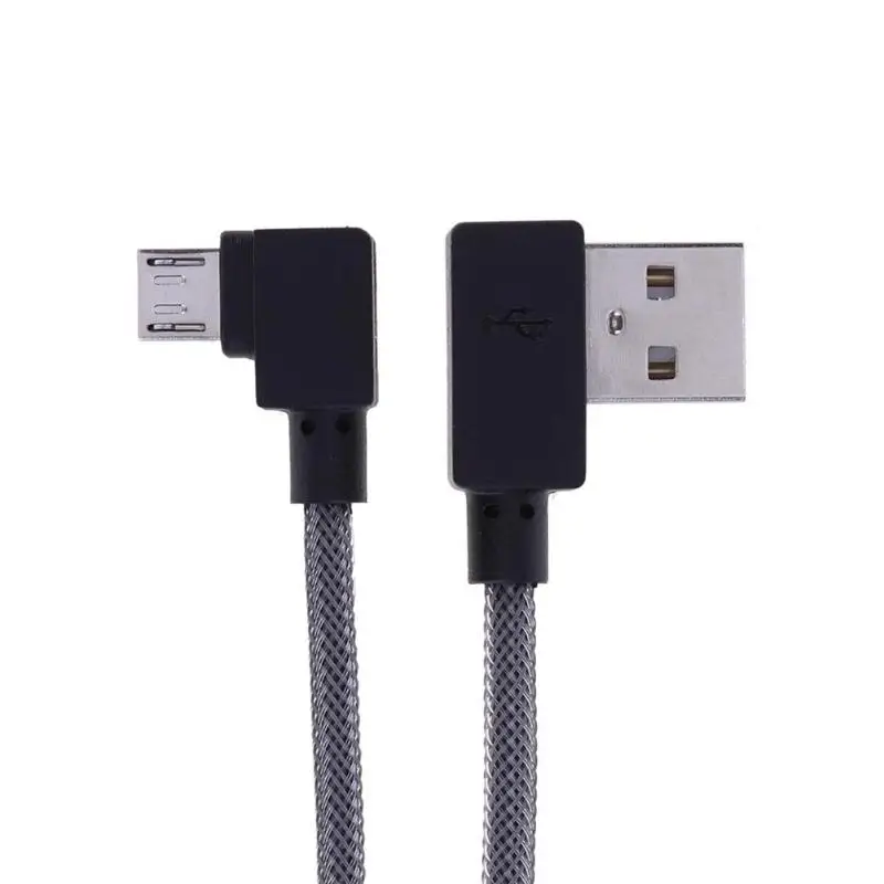 0 3 м двойной локоть Micro USB 90 градусов правый Плетеный зарядный кабель для