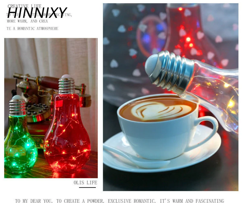 Hinnixy форма лампы декоративный светодиодный ночник медный провод гирлянда свет