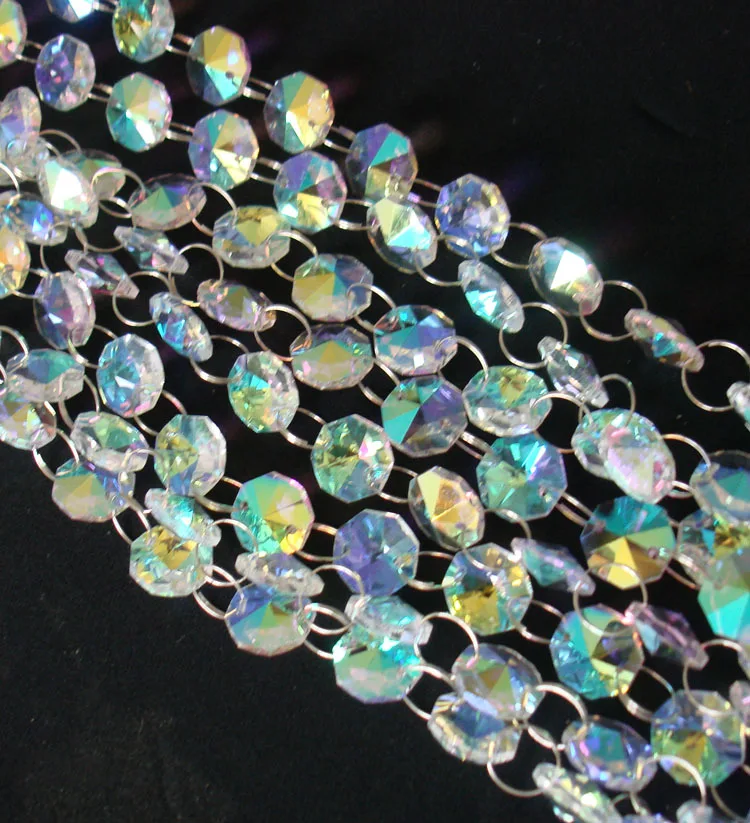 

14mm Crystal Beads Chain Various Colors Glass Garland Strand Feng Shui For Home Wedding Chandelier Parts Decoration