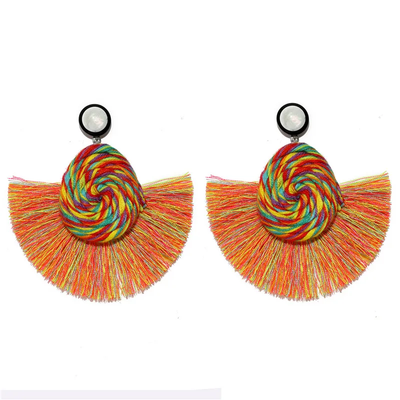 Handmade Exaggeration Drop Earrings For Women Bohemian Style Tassel Wedding Trendy Dangle Jewelry ET63 | Украшения и аксессуары