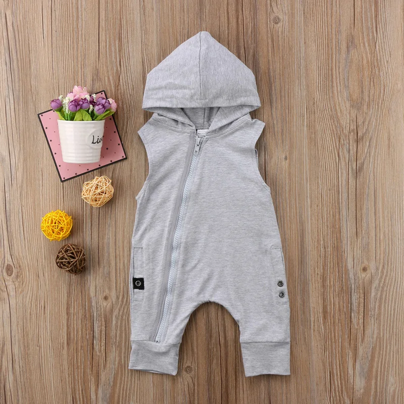 Детский хлопковый комбинезон на молнии без рукавов пуговицах|baby clothes|baby clothes