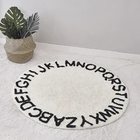 ins wind nordic 26 letter round mat childrens play mat tent mat childrens room soft decorative blanket rug puzzle play mat
