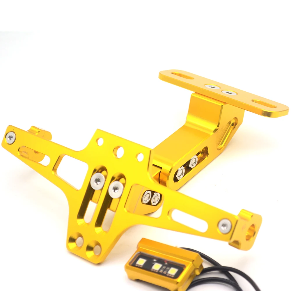 Держатель номерного знака мотоцикла кронштейн 12V LED задний фонарь CNC крыло для ducati
