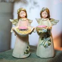 creative little angels decorated candlestick home resin crafts valentines day gifts birthday gift ornaments