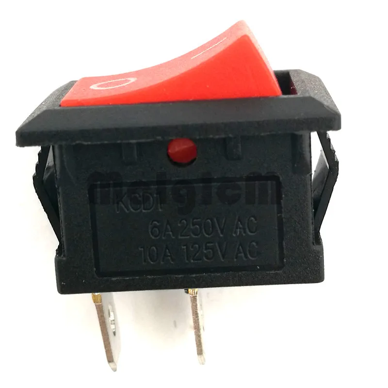 30 шт. Мини лодка кулисный переключатель 2 Pin ВКЛ ВЫКЛ 6A 250 В AC / 10A 125 15*21 мм I/O SPST