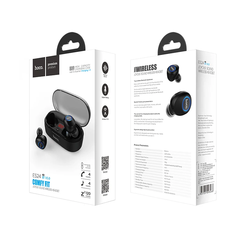 Беспроводное зарядное устройство HOCO мини наушники-вкладыши Tws Bluetooth 5 0 наушники 3D