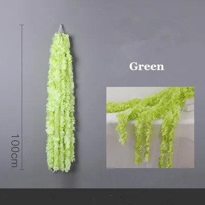 Green CHUXIN, искусственный цветок, свадебная Гортензия, лоза, цветок, струна, сделай сам, свадебное украшение для потолка, искусственный цветок из ротанга - Цвет: Green