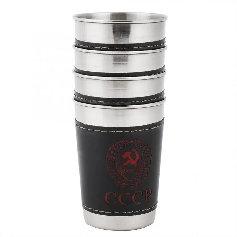 Набор чашек многоразовая кофейная чашка 4 шт. 170 мл из нержавеющей стали мини