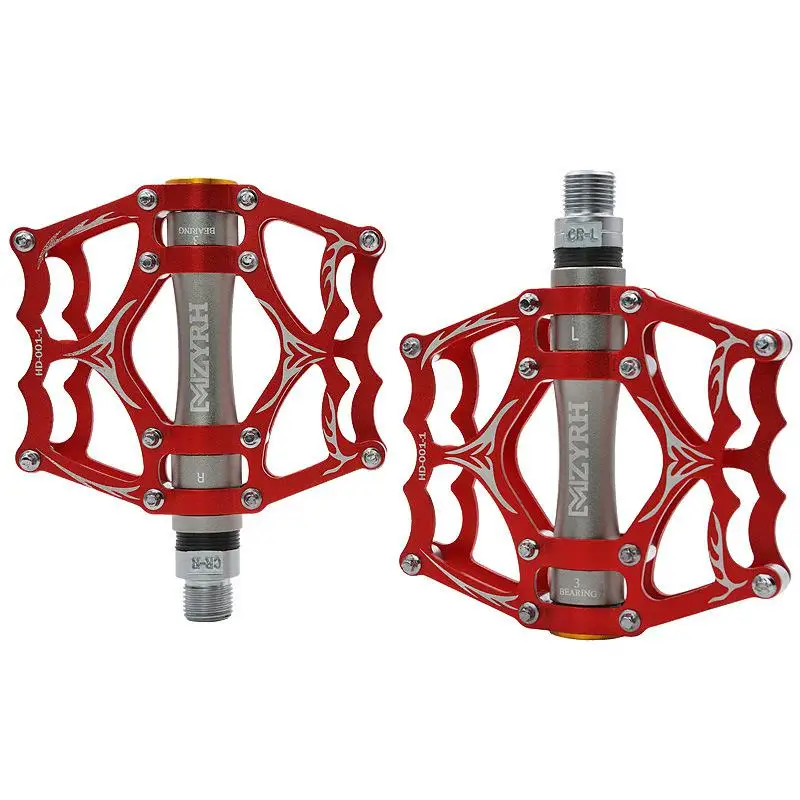 Red titanium Велосипедная педаль для горного велосипеда MTB, подвесной светильник для горного велосипеда, велосипедные педали из алюминиевого сплава, 3 шарикоподшипника, педали BMX, Аксессуары для велосипеда - Цвет: Red titanium