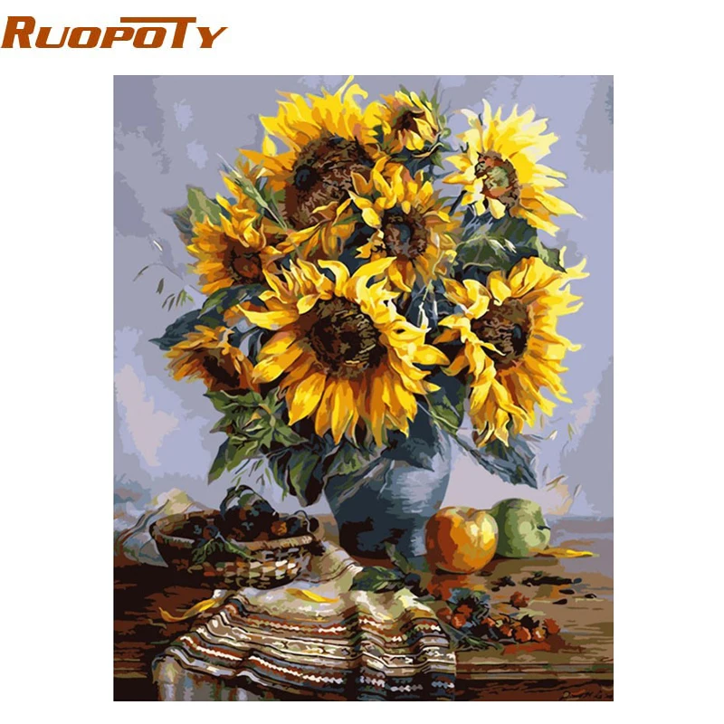 RUOPOTYdiy рамка DIY Краска для рисования по номерам Настенная картина акриловая
