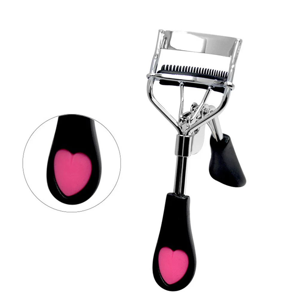 Модные женские щипцы для завивки ресниц черные ручки с персиковым сердцем