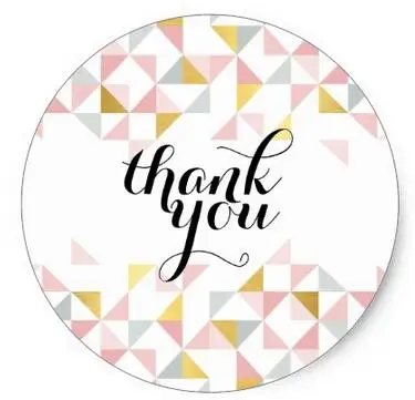 

1.5inch THANK YOU modern triangle aztec pattern coral gold Classic Round Sticker