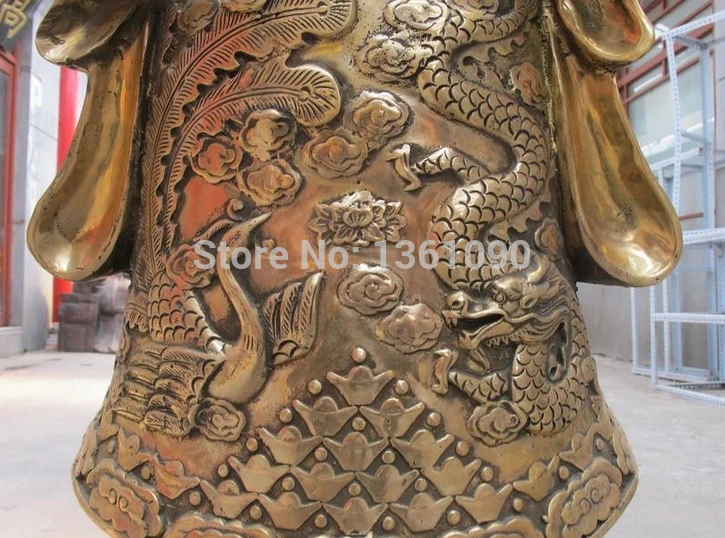 xd 00660 48&quotHuge China Buddhism pure Brass Dragon Phoenix wealth God Lucky Buddha Statue | Дом и сад