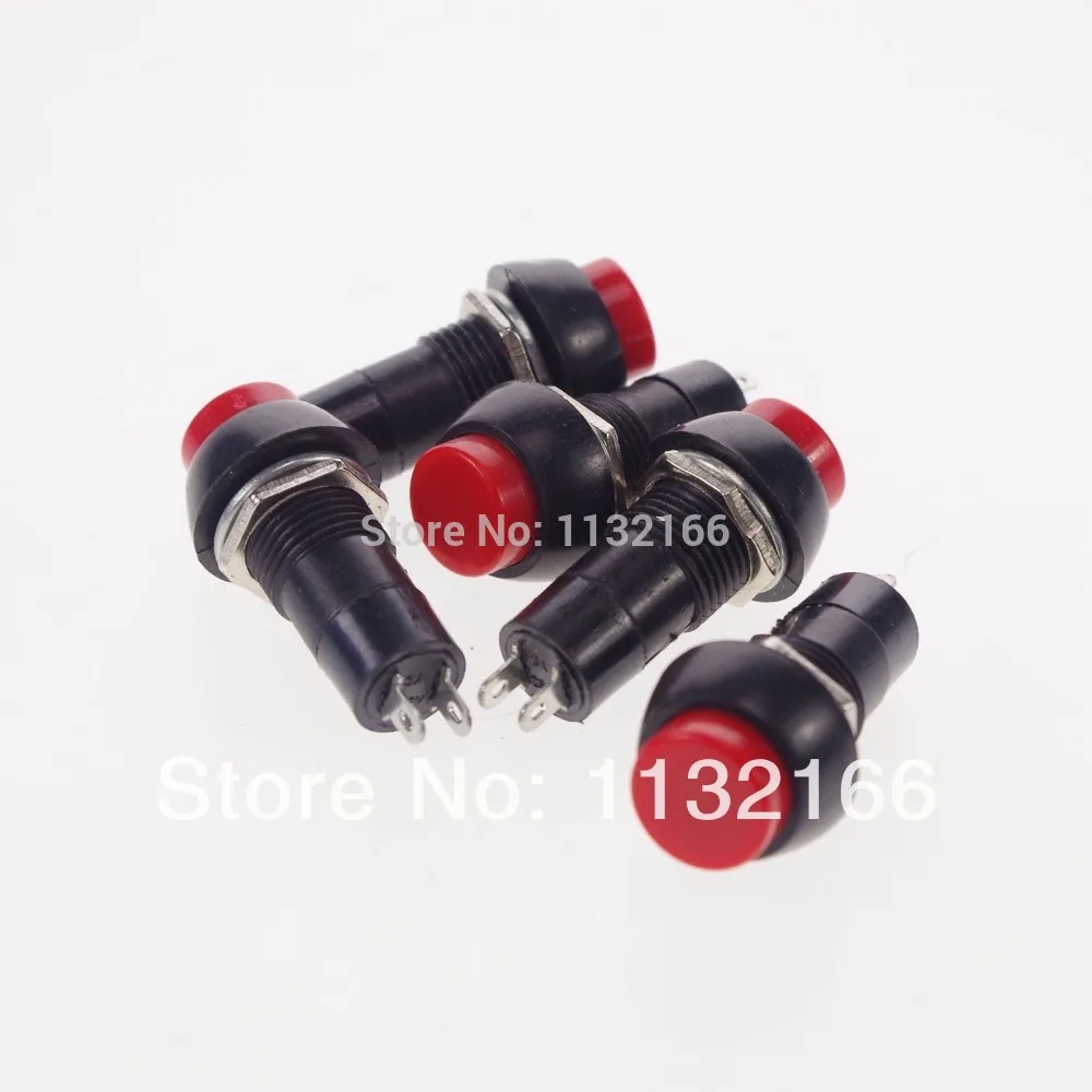 Красный NO 2 Pin SPST 3A 125VAC мгновенный 12 мм кнопочный переключатель отверстия|switch