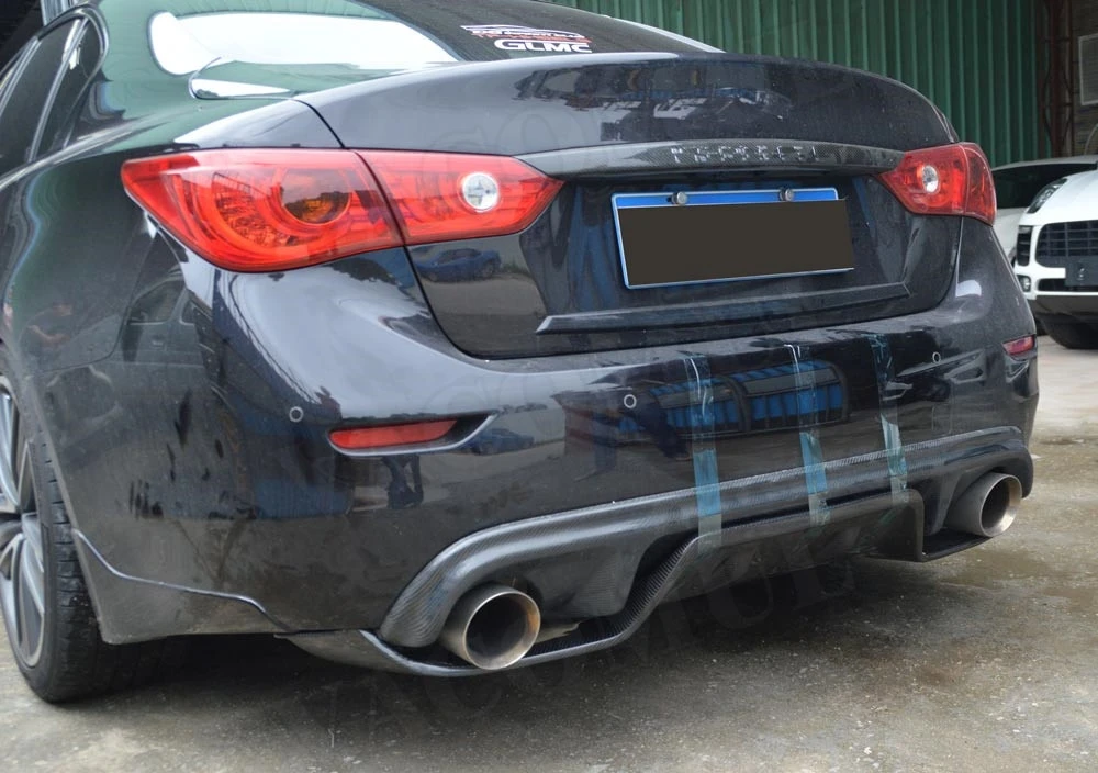 Задний диффузор для губ из углеродного волокна для Infiniti Q50 Q50L Q50S J стиль бампер подбородок сплиттер защитный спойлер