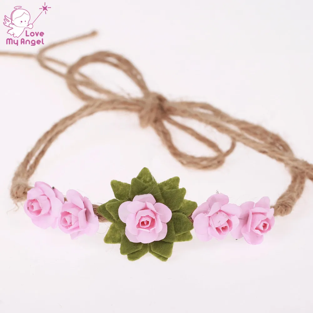 Шикарная повязка на голову с розовым цветком для девушек Женская бумажным