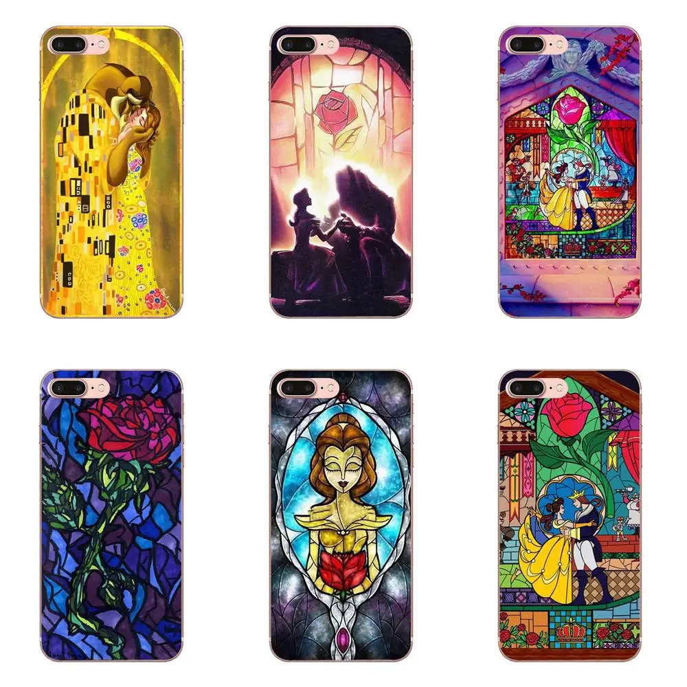 Красота и с рисунком из мультфильма Красавица Чудовище витражное стекло для Huawei