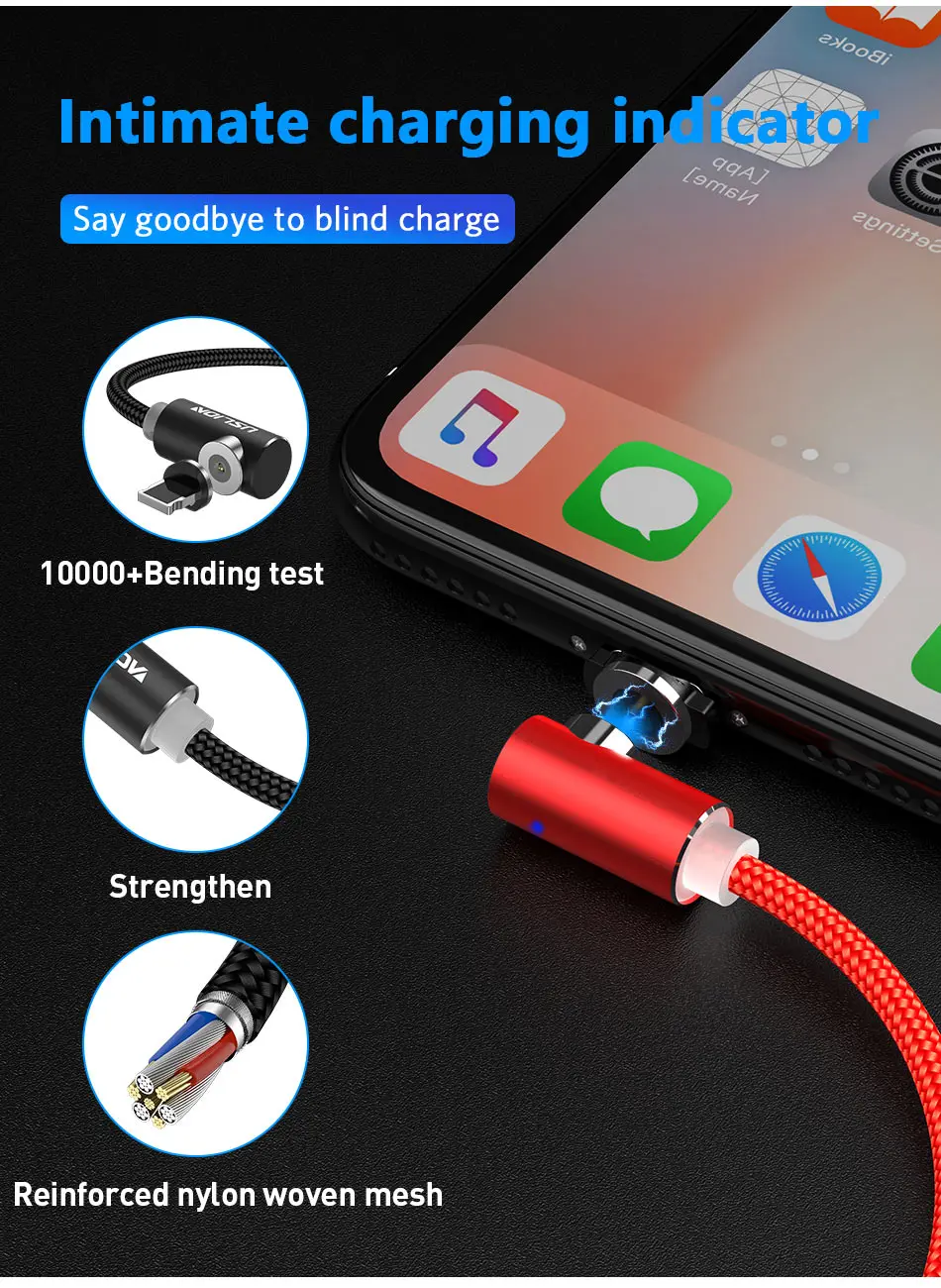USLION быстро Магнитный кабель Micro Тип usb C USB кабель Зарядное устройство для iPhone XS х R samsung S10 S9 магнит Android телефонный кабель Шнур