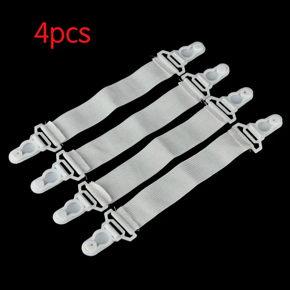 4pcs 2/4 шт белый/черный простыня наматрасник одеяла Захваты зажим держатель крепеж эластичный набор - Цвет: 4pcs