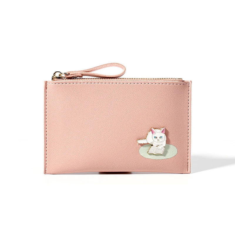 Neko Cat Kawaii женский кошелек для монет карамельный цвет подарок ID держатель для карт женский милый мини-кошелек из искусственной кожи значок с изображением кота маленькая сумка для денег