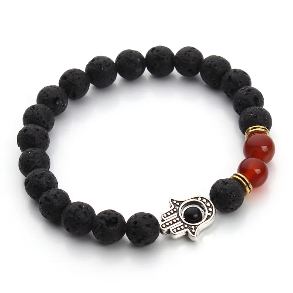 Браслет из натурального черного камня 8 мм|lava bead bracelet|mala braceletbead bracelet |
