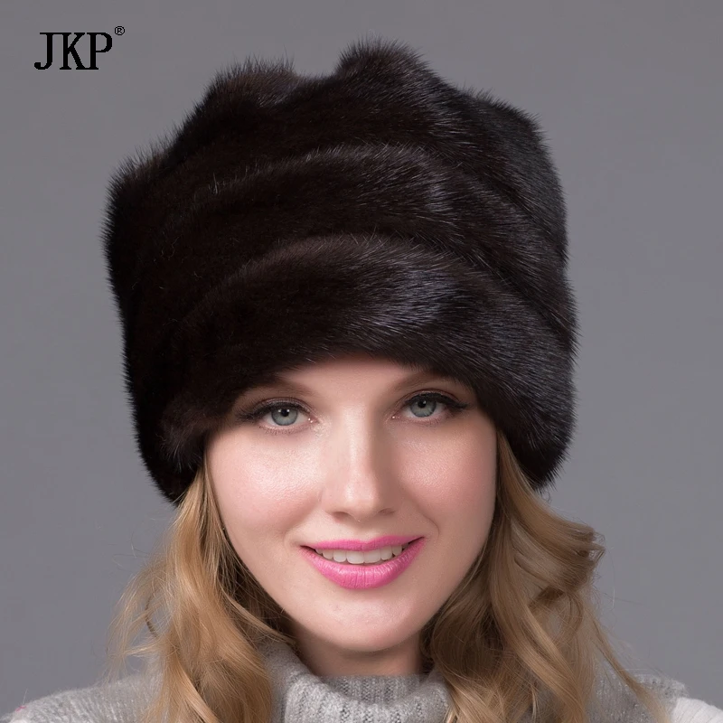 JKP Real Mink Fur Hat 2022 New Arrival Quality Good Colorful Female Luxury Fur Hat Female Winter Warm Cap DHY-47