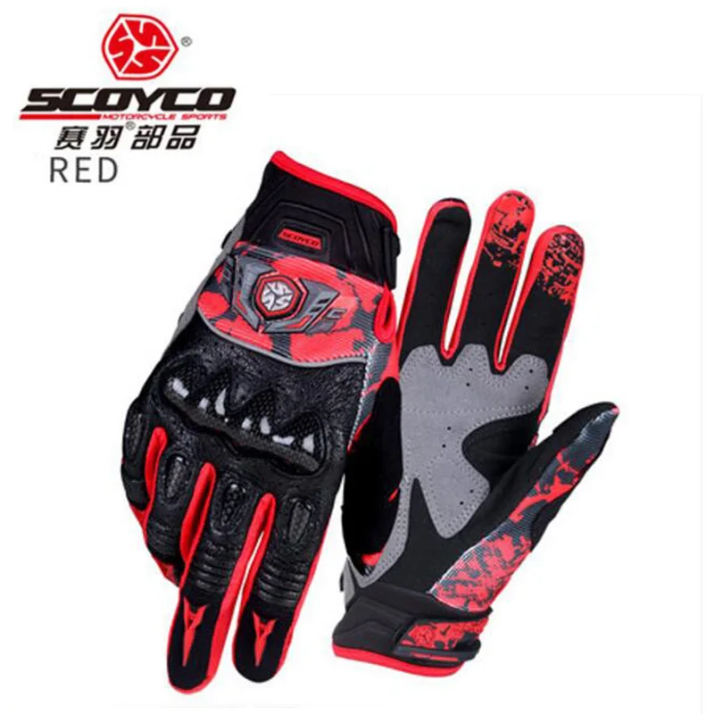 Дышащие мотоциклетные перчатки SCOYCO из овечьей кожи локомотивные гоночные