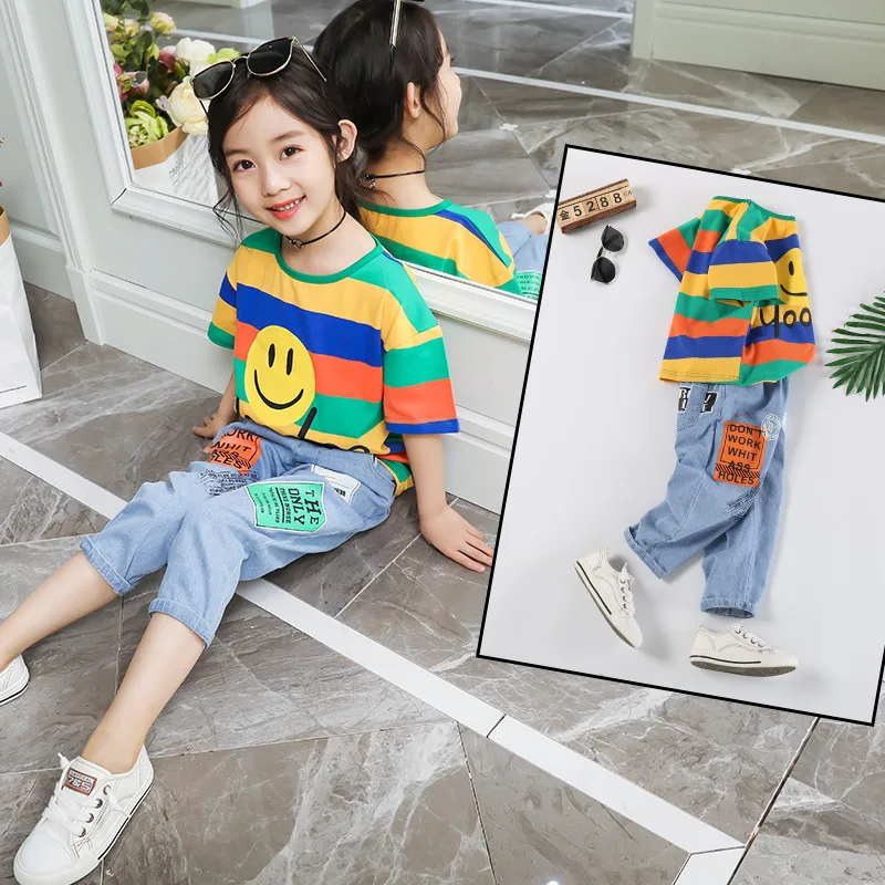 Детская одежда комплект летней одежды для девочек эксклюзивная детская детей
