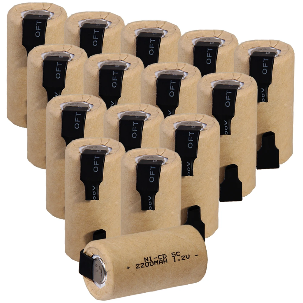 Реальная емкость 15 шт. SC аккумулятор 2200 мАч 1 2 в NICD SUBC батареи для