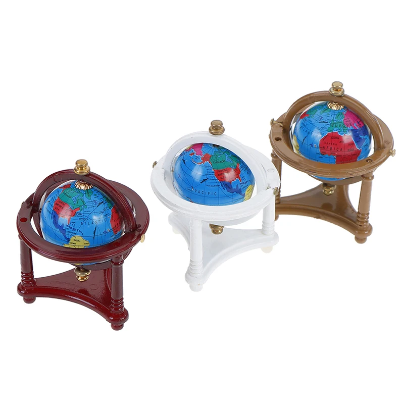 

Rolling Globe With Wood Stand 1:12 Study Livingroom Bedroom Reading Room Furniture Toy Accessories Dollhouse Miniature