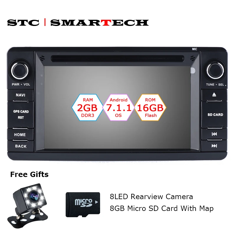 SMARTECH 2 Din Android 7.1.2 OS автомобильный аудио CD DVD радио плеер gps навигация для MITSUBISHI Outlander