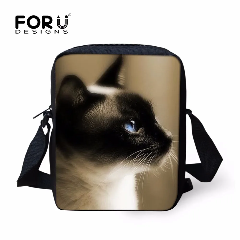 Повседневная женская сумка FORUDESIGNS сумки через плечо с 3D рисунком кота для девочек