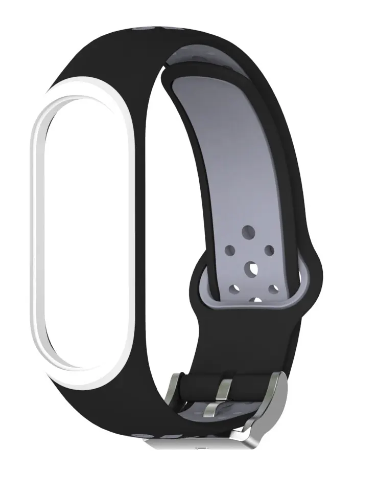 Смарт mi Band 3 4 Смарт-часы ремешок спортивный силиконовый mi 3 mi 4 умный Браслет для Xiaomi mi band 3 4 band 3 4 браслет Браслет для xiaomi mi Band 3 4 спортивный ремешок часы силиконовый ремешок для xiaomi mi band - Цвет: black gray