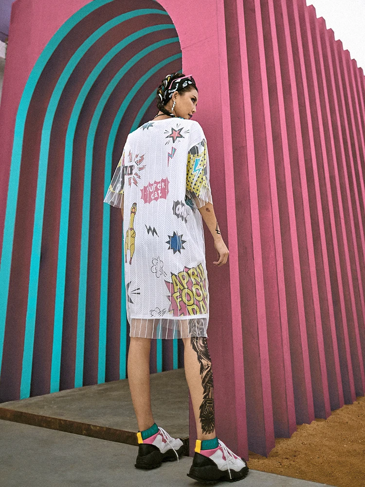 Хип-хоп Женская обувь в стиле стрит-Дэнс костюм большого размера футболка юбка