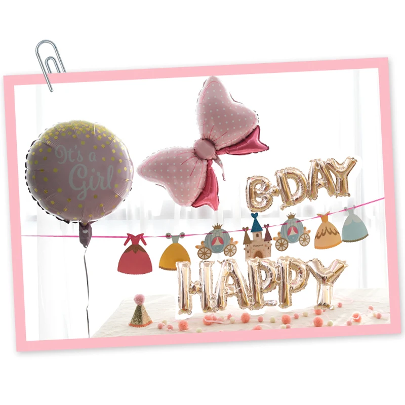 Cartoon children balloons birthday happy baby decoration background wall dressing supplies | Дом и сад
