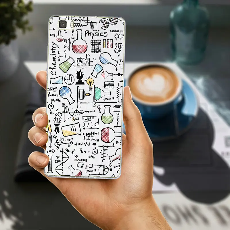 Модные химии Стиль Art Мягкие TPU чехол для телефона huawei P8 P9 P10 P20 Lite Коврики 10 Pro Y5 Y6 Y3