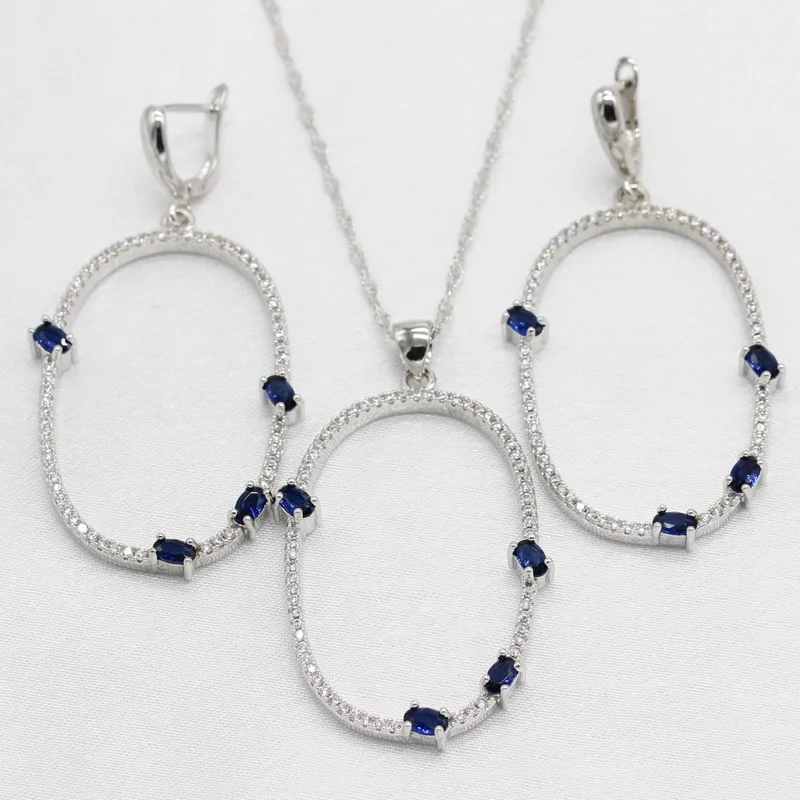 Женские наборы ювелирных изделий серебристого цвета 3 на выбор циркониевые