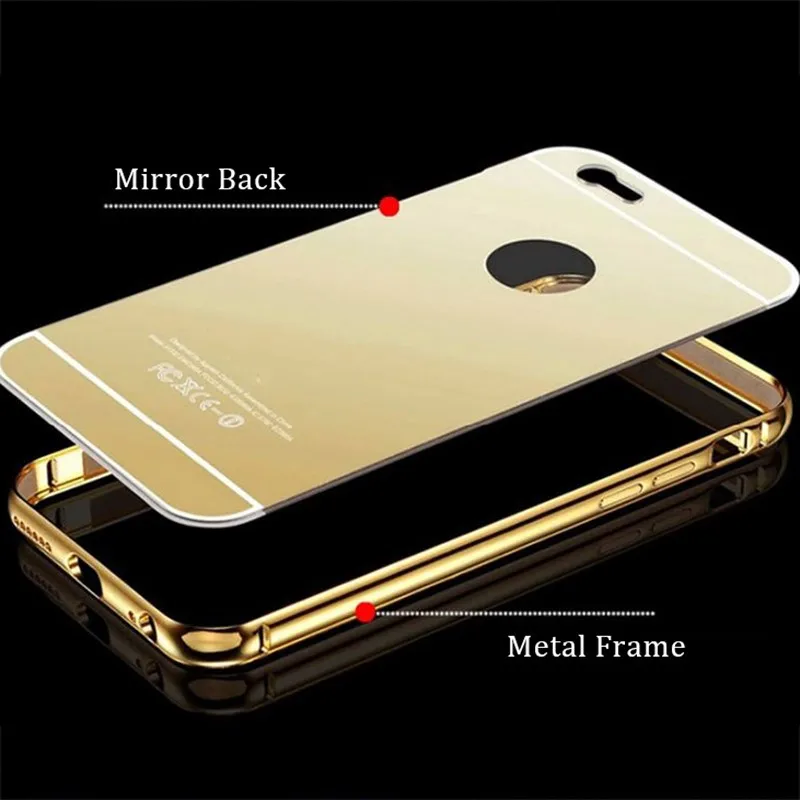 Зеркальный чехол для iphone 5 5S SE 5C Роскошный Алюминиевый металлический бампер